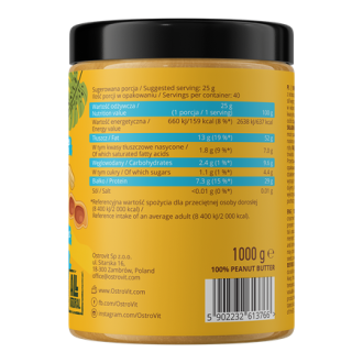 Unt de Arahide OstroVit Peanut Butter 100% 1000g