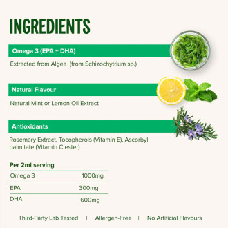 Vivo Life Omega 3 lichid, vegan, pe bază de alge 60ml