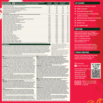 Vivo ALL-IN-ONE Shake Nutritiv Vegan 1kg Vanilie Info