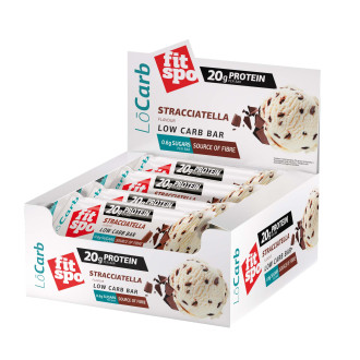 Cutie 12 Batoane Proteice FitSpo LoCarb Protein Bar 60g Stracciatella