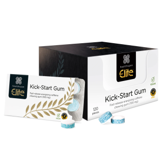 Gumă Energizantă Healthspan Elite Kick-Start Caffeine Gum 120 buc