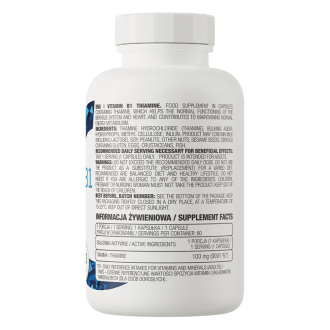 OstroVit Vitamina B1 Tiamina 100mg 60 capsule