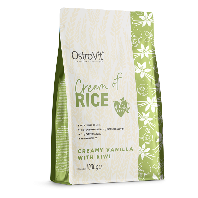 Crema de orez OstroVit Cream of Rice 1kg Creamy Vanilla with Kiwi