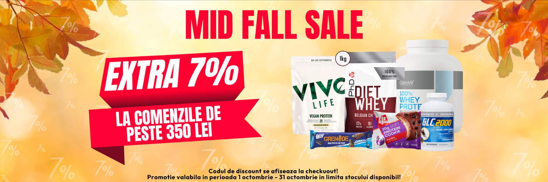 Extra 7% la comenzile de peste 350 lei toata luna octombrie