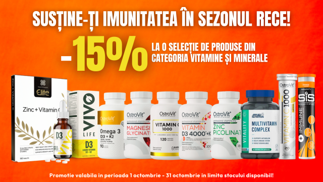 15% Reducere la Vitamine & Minerale